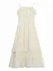 Vestido Suspensório Suave Estilo Francês para Mulheres, Verão High-End Doce Temperamento de Primeiro Amor, Vestido Fada com Cintura Franzida