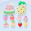 Acessórios DIY Série Frutas de Resina, Pingentes para Sapatos, Adesivos para Capa de Celular, Ímãs de Geladeira, Acessórios de Cabelo, Pequenos Pingentes