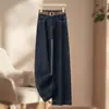 Pantalones de mezclilla acampanados de corte estrecho personalizados para mujer, nuevo estilo primavera y otoño 2026, de tiro alto, adelgazantes, versátiles, holgados, a la moda, de pierna recta