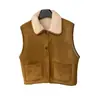 Otoño/Invierno 2026 Estilo Coreano Nuevo Cuero y Piel Integrados Invierno Nuevo Chaleco Delgado Cálido Chaqueta Corta Año Nuevo Versátil