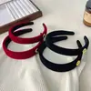 Diadema de Terciopelo Negro de Ala Ancha para Mujer, Estilo Coreano Otoño e Invierno, de Alta Gama, Elegante, Moderno, Accesorio para el Cabello