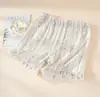 Pantalones de Dormir de Maternidad, Pantalones de Algodón Puro Clase A con Soporte para el Vientre, Shorts Delgados de Gasa de Doble Capa de Cintura Alta Ajustables para Primavera y Verano, Adecuados para Usar Afuera