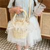 Nueva bolsa de mensajero de hombro Cesta de Flores para niños jardín de infantes - 1º-2º grado flores de encaje lindas bolso de mano para niña