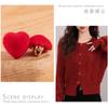 Botão de resina cor amor botão coração flocado de alto bom gosto camisa suéter veludo vermelho fivela de plástico atacado