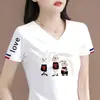 Camisetas de manga curta de marca para comércio exterior transfronteiriço com etiquetas removidas, camisas da moda e estilosas para mães de meia-idade