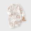 Roupas de bebê primavera e outono pijamas para bebês meninos e meninas macacão de algodão puro 2 recém-nascido classe a cáqui roupa íntima de escalada