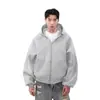 Suéter cárdigan con capucha básico de color liso casual americano para hombres y mujeres, primavera y otoño, corte limpio, holgado, chaqueta sudadera para pareja