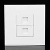Painel de tomada dupla para telefone tipo 86 com quatro núcleos, painel de interruptor de tomada para telefone, sem furos, tomada para telefone de voz RJ11