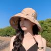 Sombrero de Sol para Mujer Verano Plegable Cubre-Rostro Sombrero de Sol de Ala Ancha para Viajar Sombrero de Sol para Niños Sombrero de Pescador Pequeño que Muestra el Rostro