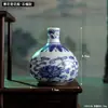 Vaso Cerâmico Jingdezhen Porcelana Azul e Branca Mini Estante Bogu Decorações de Arranjo de Flores para Mesa de Sala de Estar Decorações para Casa Chinesas