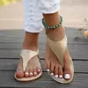 Chinelos de Tanga Plus Size Verão Casual Novo Estilo Cor Sólida Comércio Exterior 2026 Compre Através de Sandálias Femininas Pretas