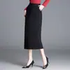 Falda recta elegante y sencilla para mujer, nuevo estilo otoño 2026, de cintura alta, adelgazante, de longitud media, falda recta de un solo paso