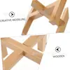 Soporte de Maceta de Madera en Stock, Soporte de Flores de Cuatro Patas de Pie, Soporte de Flores de Bambú con Forma de Cruz para Macetas de Suculentas, Soporte de Flores para Decoración del Hogar