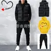 Comercio Exterior Transfronterizo Conjunto de Tres Piezas Sudadera Chaleco para Hombre y Mujer con Forro Polar y Estampado de Corazón Traje Deportivo con Capucha Casual