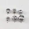 Accesorios de Joyería Estilo Étnico DIY, Aleación Plata Tibetana Trébol de Cuatro Hojas Cuentas Redondas, Moneda de Cobre Cuentas Cuadradas, Cuerda de Cáñamo Accesorios para Zapatos y Ropa