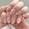 Le Fan Venda Quente Transfronteiriça Blush Unhas Usáveis Pontas de Unha Pontas de Unha Francesa com Glitter Estilo Popular de Celebridade da Internet Arte de Unha Unhas Postiças