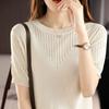 Temperamento mãe verão manga curta top roupas femininas moda gelo seda pequena camisa feminina dia das mães roupas femininas de meia-idade estilo estrangeiro