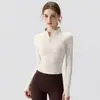 Roupa de ioga feminina 2024 outono e inverno nova com bojo manga comprida slim esportiva para corrida top fitness feminino atacado