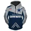 Sudadera con capucha y cremallera deportiva para hombre de exportación transfronteriza, temática de fútbol americano de la NFL, sudadera con capucha multicolor