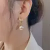 Pendientes de Perla Chapados en Oro Real Diseño Suave Plata de Ley Pendientes Lujo Ligero Elegante Pendientes de Alta Gama Nueva Moda