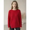 Moda Versátil Europeia e Americana Outono/Inverno 2026 Transfronteiriço Feminino Zíper Lateral Fenda Gola Redonda Suéter Malha Top