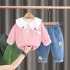 Ropa para Niñas 2023 Nuevo Traje de Tres Piezas de Bebé Muppet Conejo 01-3-5 Años Bebé Estilo Extranjero Primavera y Otoño