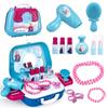 Casa de juegos genuina de Disney para niños, juguete, cosméticos para niñas, tocador portátil, pelo de princesa Frozen