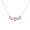 Conjunto de Colar Europeu e Americano Transfronteiriço de Zircônia, Pingente Rosa, Joia de Corrente para Clavícula, Design de Nicho, Versátil, de Alto Padrão, Romântico