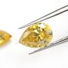 Piedra Suelta de Moissanita Color Amarillo Limón Chapado en Oro Forma de Pera, Cara de Anillo de Moissanita Amarilla Color Chapado en Oro Forma de Pera Gota de Agua Venta al por Mayor