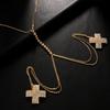 Cadena cruzada multicapa de Amazon para mujer, accesorio sexy para fiesta, con diamantes de imitación en el cuello