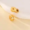 Cuentas Espaciadoras Sólidas Forma de Píldora Corte Grueso Chapadas en Plata S925 con Oro de 24 Quilates para Fabricación de Joyería DIY