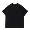 220g 40 Unidades Camiseta 100% Algodón Pesada Manga Corta Holgada Hombro Caído Doble Aguja Lisa Camisa Cultural Ropa de Trabajo Personalizada