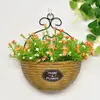 Cestas de Flores de Parede, Vasos de Flores, Cestas Suspensas, Decorações de Parede Tecidas para Interior e Exterior, Tecelagem de Bambu de Parede, Arte em Rattan Puramente Feita à Mão, Rattan de Imitação