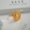 Jieding Joyería Europea y Americana de Acero de Titanio Acero Inoxidable Anillo de Perlas para Mujer Diseño de Nicho Anillo Pulsera Anillo Joyería Transfronteriza