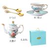 Juego de taza y platillo de café de porcelana de hueso de alta gama exquisito al por mayor, traje de juego de té de la tarde de moda nacional creativa de lujo ligero, logotipo personalizable