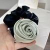 Verde Menta Leche Flor Anillo para el Cabello Tocado de Rosa Elegante Liga para el Cabello Accesorios para el Cabello Parte Trasera de la Cabeza Cuerda para el Cabello Cuerda para el Cabello Femenino Anillo de Intestino