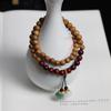 Sándalo Verde Cuentas Redondas de 0.6 con Pulsera Pequeña y Exquisita con Forma de Cúpula de Loto Unisex Casual Combinable Pulsera Multivuelta