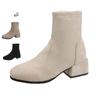 Botas Martin otoño e invierno nueva moda punta tacón grueso botas de moda manga gamuza botines zapatos de uso diario