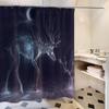 Cortina de ducha impermeable y a prueba de moho, con impresión artística de alce de acuarela transfronterizo personalizado, 2018, fabricantes de cuentas de ducha
