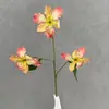 Nova flor de íris artificial com 3 cabeças, adequada para decoração de casa, exibição na sala de estar, adereços de fotografia de casamento e arranjos florais
