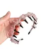Diadema elegante y lujosa estilo coreano con pedrería, nuevo diseño de nicho de moda, diadema completamente de pedrería con dientes, accesorio para el cabello antideslizante