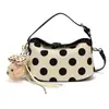 Bolso de Lona Casual Retro Estilo Nuevo 2026, Bolso Cruzado de Hombro de Lunares a la Moda, Bolso de Gran Capacidad para Viajes Diarios