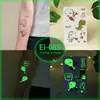 Pegatinas de Tatuaje de Dibujos Animados para Niños, Mundo de Dinosaurios Luminoso, Pegatinas Temporales Impermeables para Cara de Niños y Niñas, Stock Listo Transfronterizo