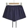 Shorts largos estilo BM com amarração para mulheres, novos shorts de verão de cintura alta com cordão, versáteis e emagrecedores para baixinhas, com toque relaxado