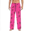 Pantalones de pijama casuales con cordón para hombre y mujer con estampado de dibujos animados para parejas, pantalones caseros personalizables