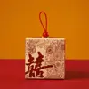 Nova Caixa de Doces para Casamento Vermelha Estampada Bolsa de Dote para Meninas Sacola de Lembrança Sacola de Papel Festiva Atacado