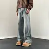 Calça Jeans Reta Masculina, Novo Estilo Primavera e Outono, Calça Reta Solta, Marca de Moda High Street Retro Americana Calças Casuais