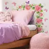 Fun-D93 Rosa Acuarela Enredadera de Rosas Mariposa Dormitorio Estudio Hogar Embellecimiento de Pared Pegatinas de Pared Mayoreo