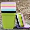 Vaso quadrado colorido vaso para suculentas vaso de flores vaso de plástico de alta qualidade vaso para plantio em jardim simples moda