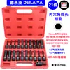 Juego de Llaves de Vaso Hexagonales Delia de 1/2 Pulgada con Llave de Impacto Grande, Punta Integrada, Juego Extendido de Destornilladores Neumáticos H6 H8